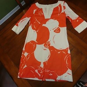 J. Crew Orange and Cream Dress